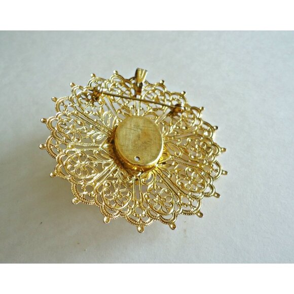 Vintage Brooch Perfume Holder & Cameo Scarf Clip - Picture 4 of 7